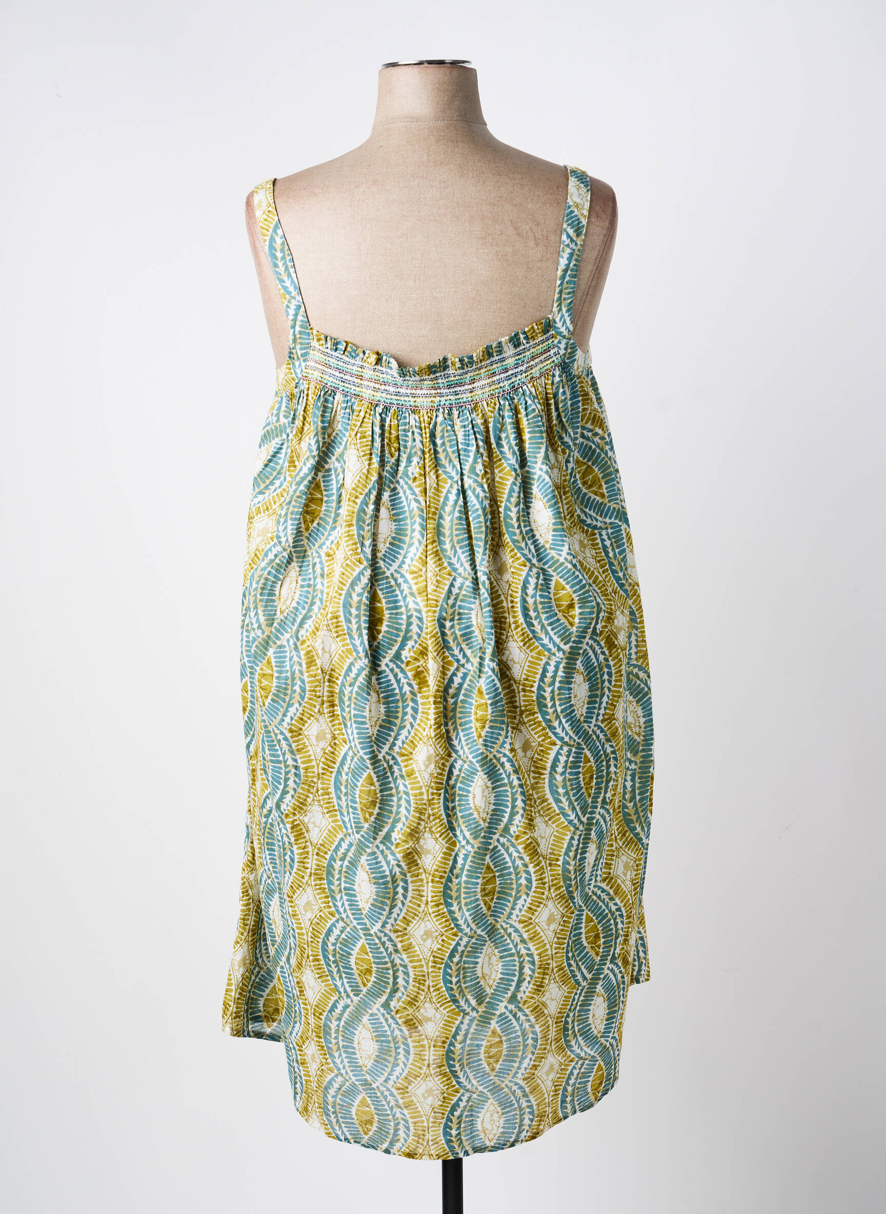 Robe mi-longue coupe fluide sans manche vert AGATHE & LOUISE femme
