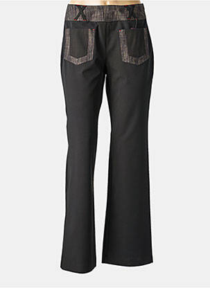 Pantalon droit stretch taille normale noir FELINO femme