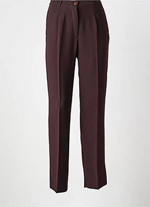 Pantalon droit tissage popeline taille normale marron GLORIA RG femme