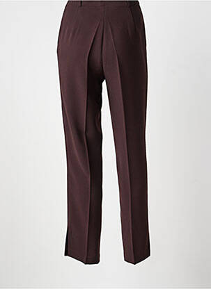 Pantalon droit tissage popeline taille normale marron GLORIA RG femme