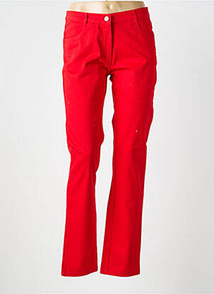 Pantalon droit stretch taille normale rouge FREDA femme