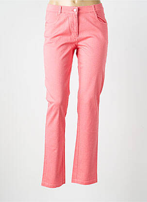 Pantalon droit stretch taille normale rose FREDA femme