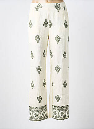 Pantalon droit taille élastique taille normale beige J&H FASHION femme