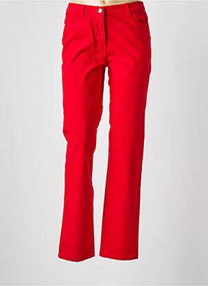 Pantalon droit stretch taille normale rouge FREDA femme