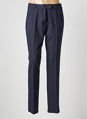 Pantalon droit tissage popeline taille normale bleu FEMMES JE VOUS AIME femme