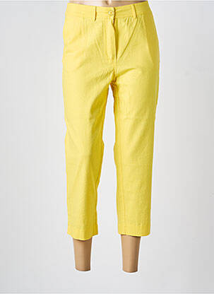 Pantalon 7/8 fermeture zippée sous rabat boutonné taille normale jaune FELINO femme