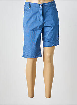 Bermuda tissage popeline taille normale bleu AGATHE & LOUISE femme