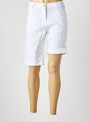 Bermuda tissage popeline taille normale blanc AGATHE & LOUISE femme