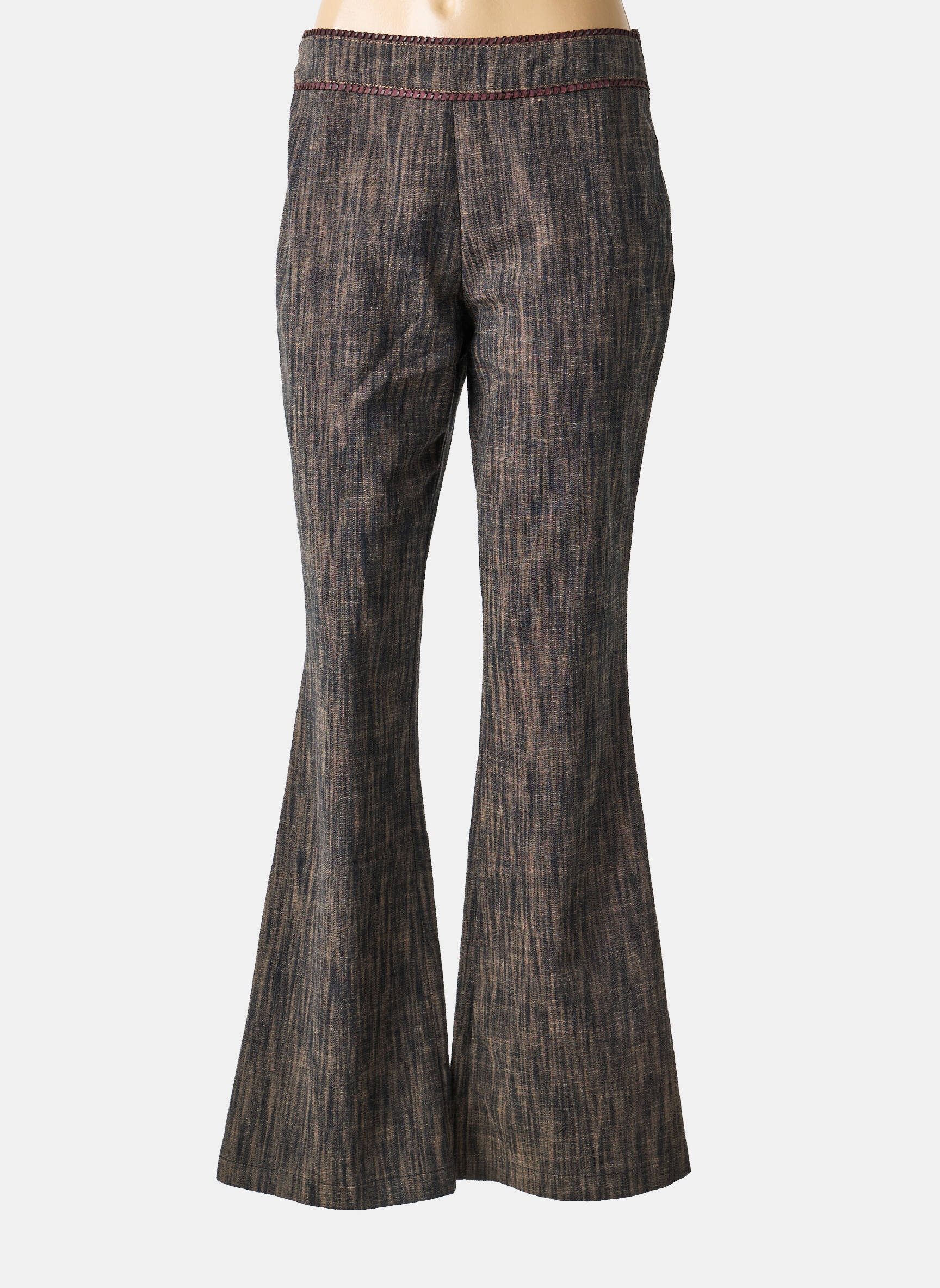 Pantalon flare taille normale taille normale marron EXTENZO PARIS femme