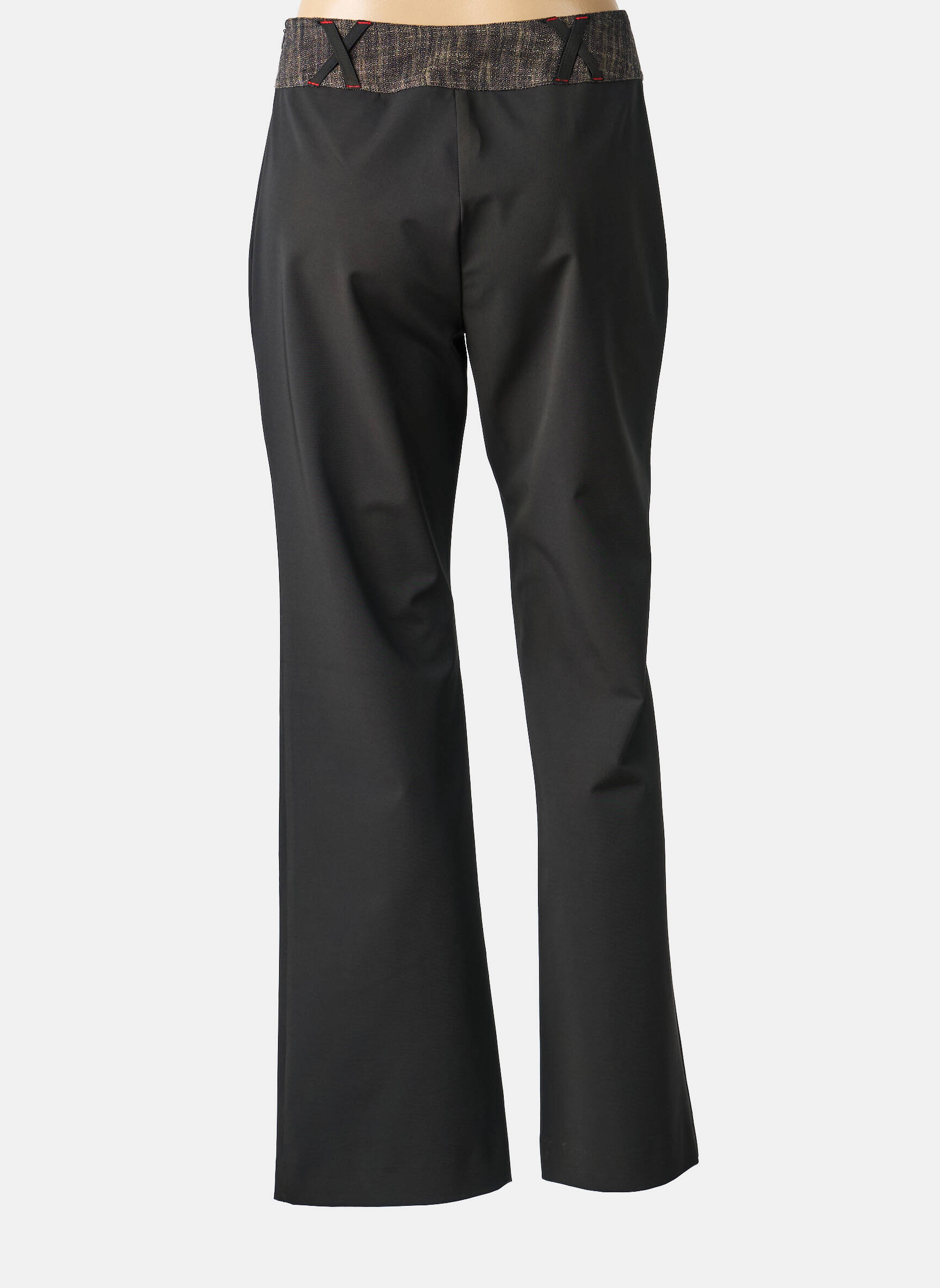 Pantalon droit stretch taille normale noir FELINO femme