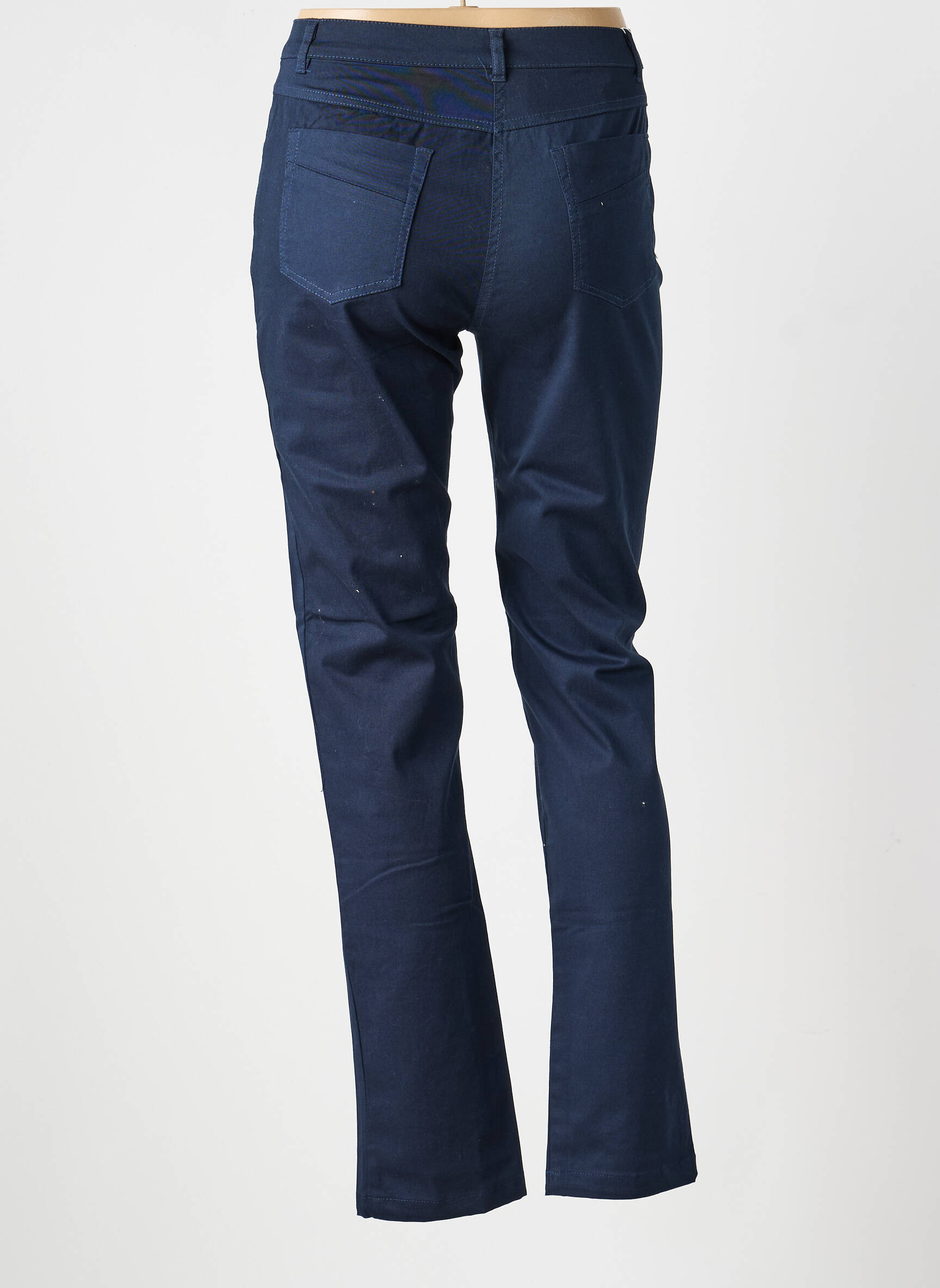 Pantalon slim tissage popeline taille normale bleu FREDA femme