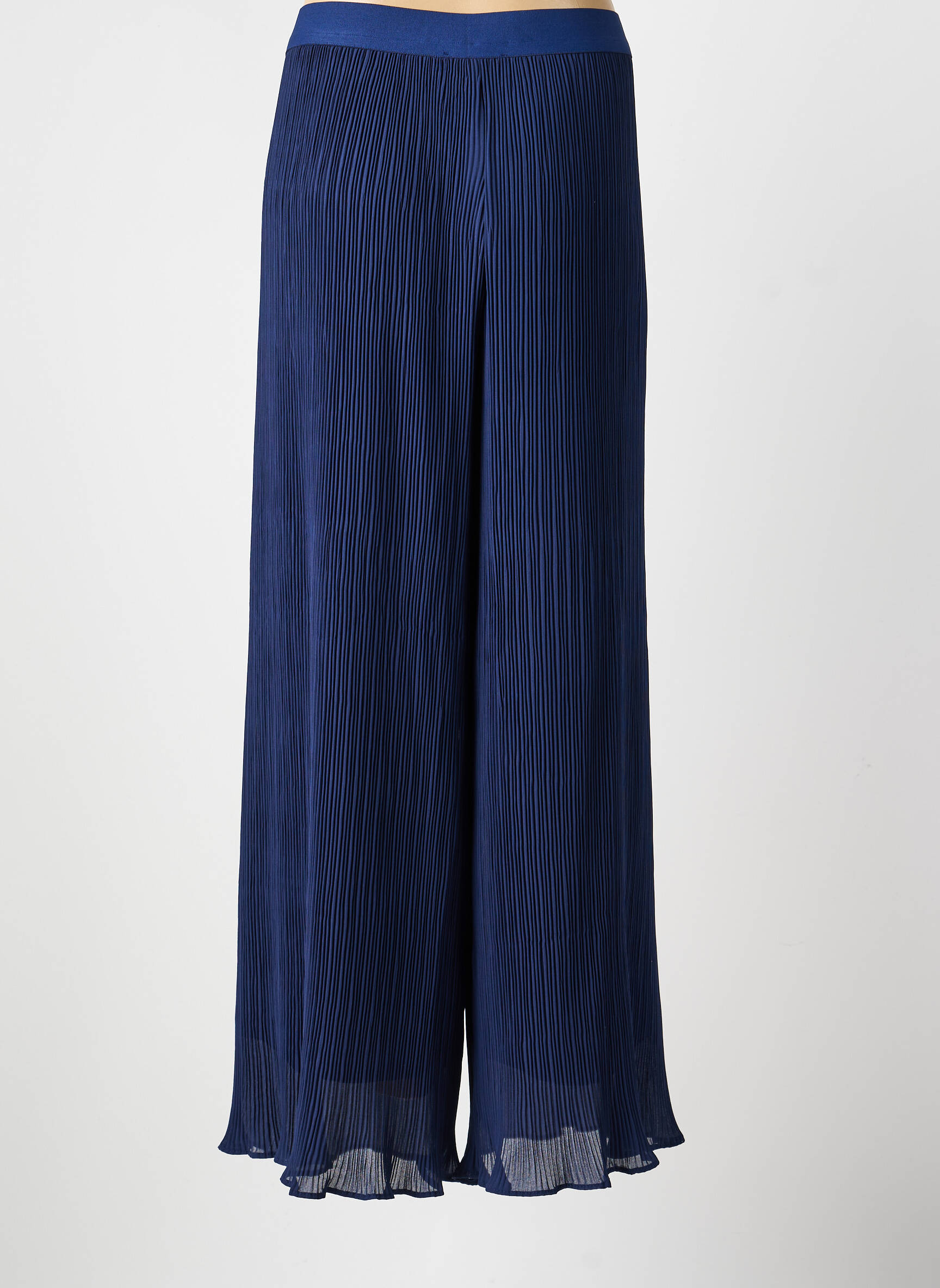 Pantalon large coupe fluide taille normale bleu BARILOCHE femme
