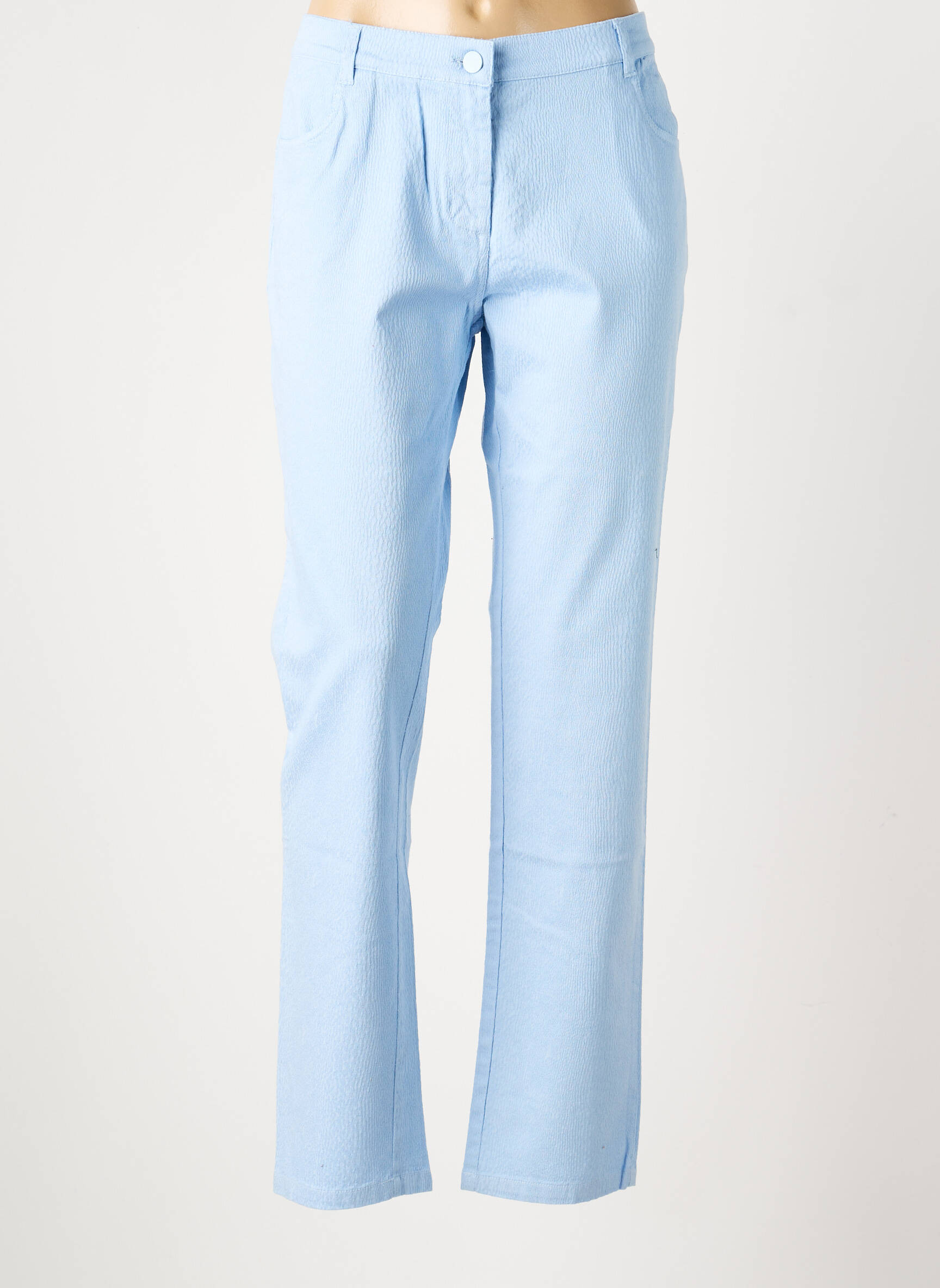 Pantalon droit stretch taille normale bleu FREDA femme