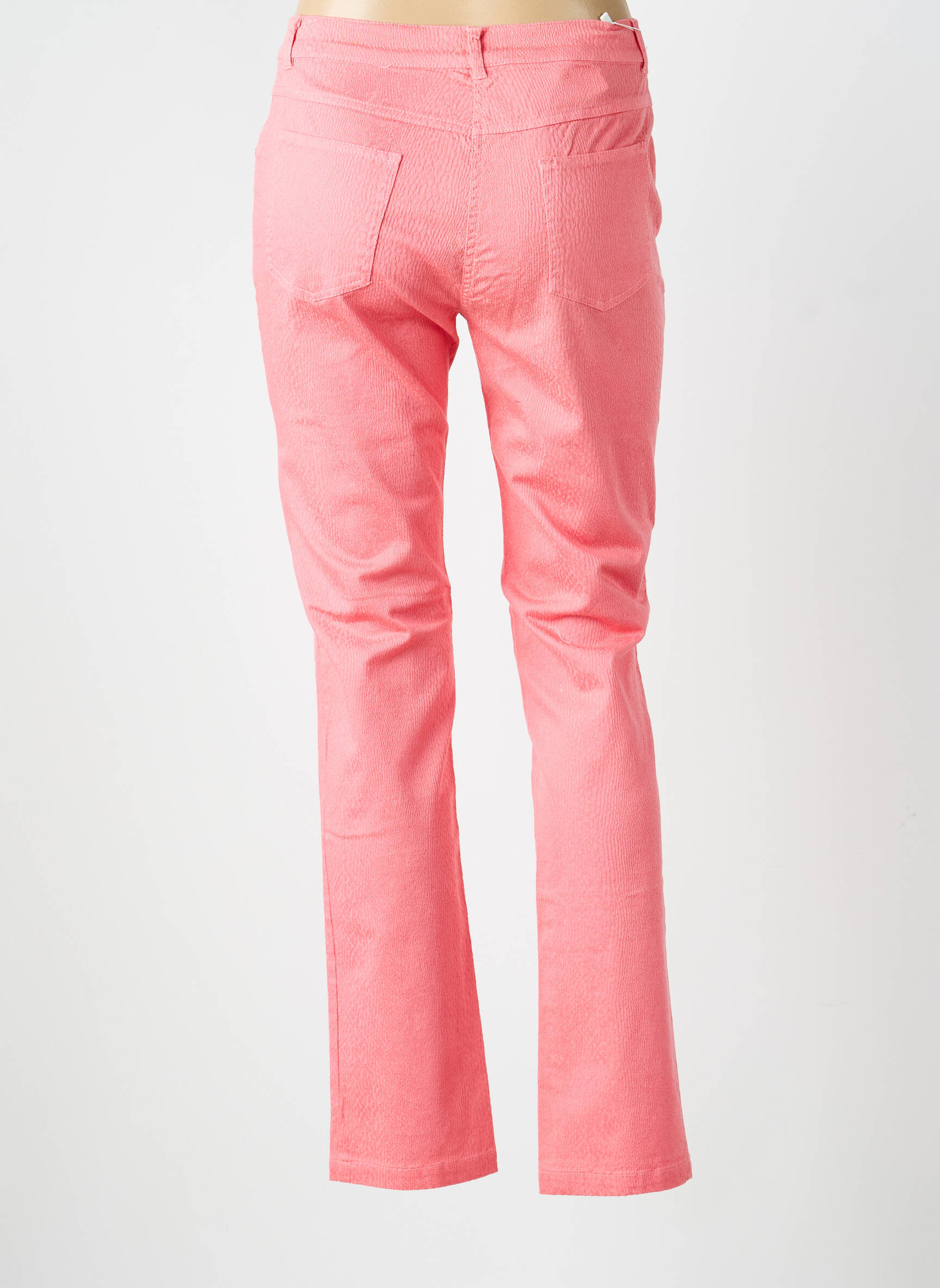 Pantalon droit stretch taille normale rose FREDA femme