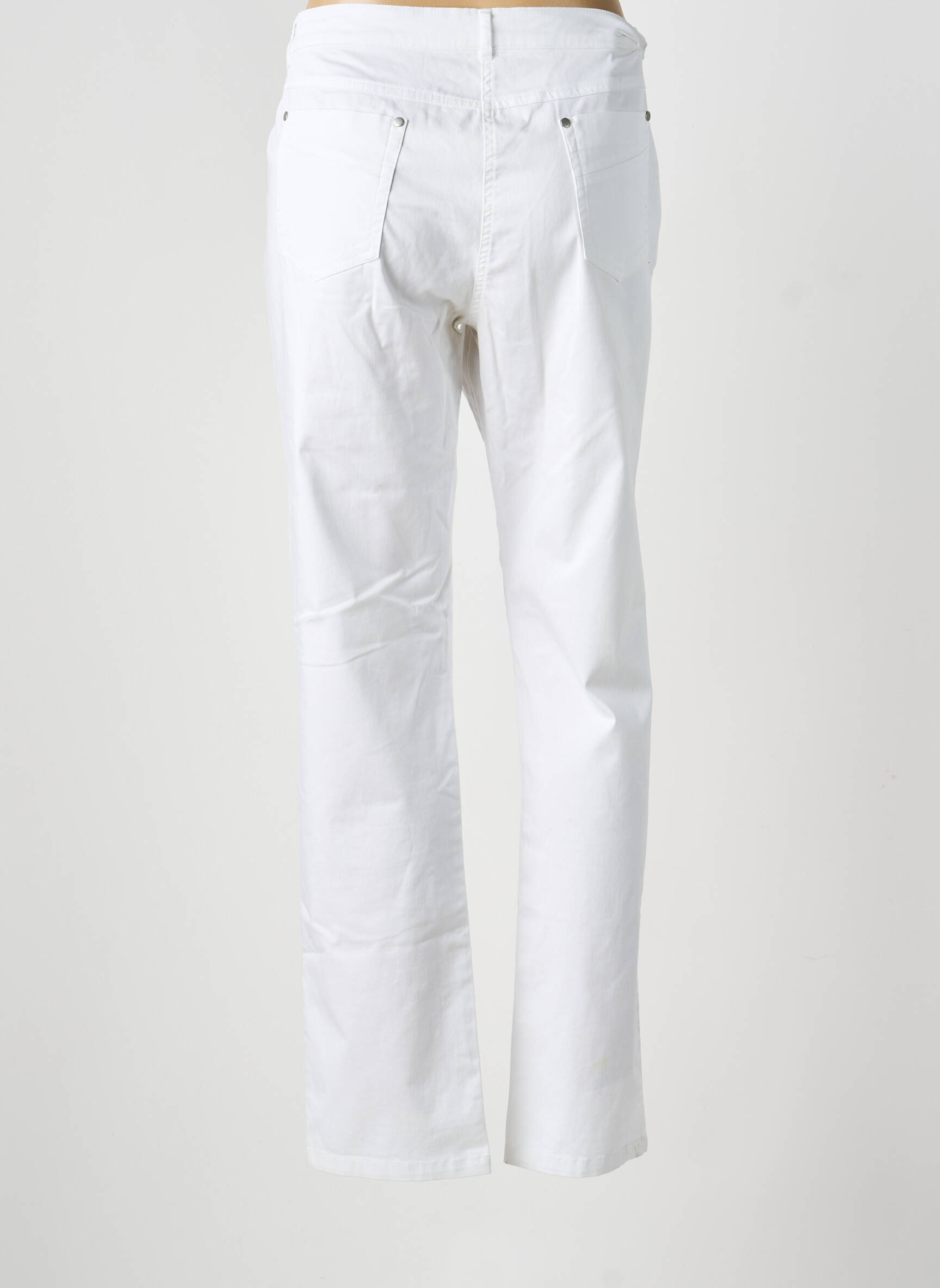Pantalon droit stretch taille normale blanc FREDA femme