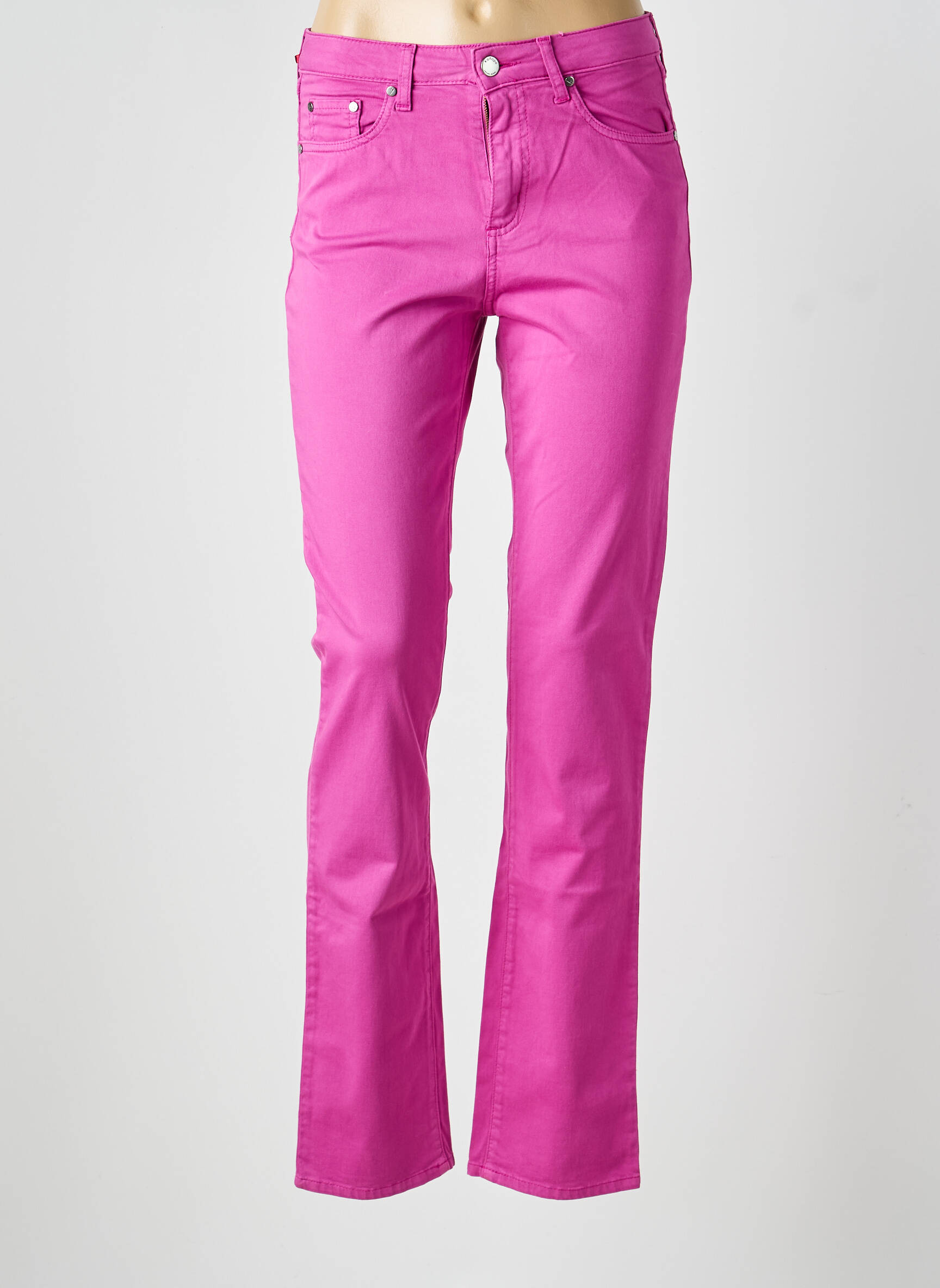 Pantalon droit stretch taille normale rose KANOPE femme