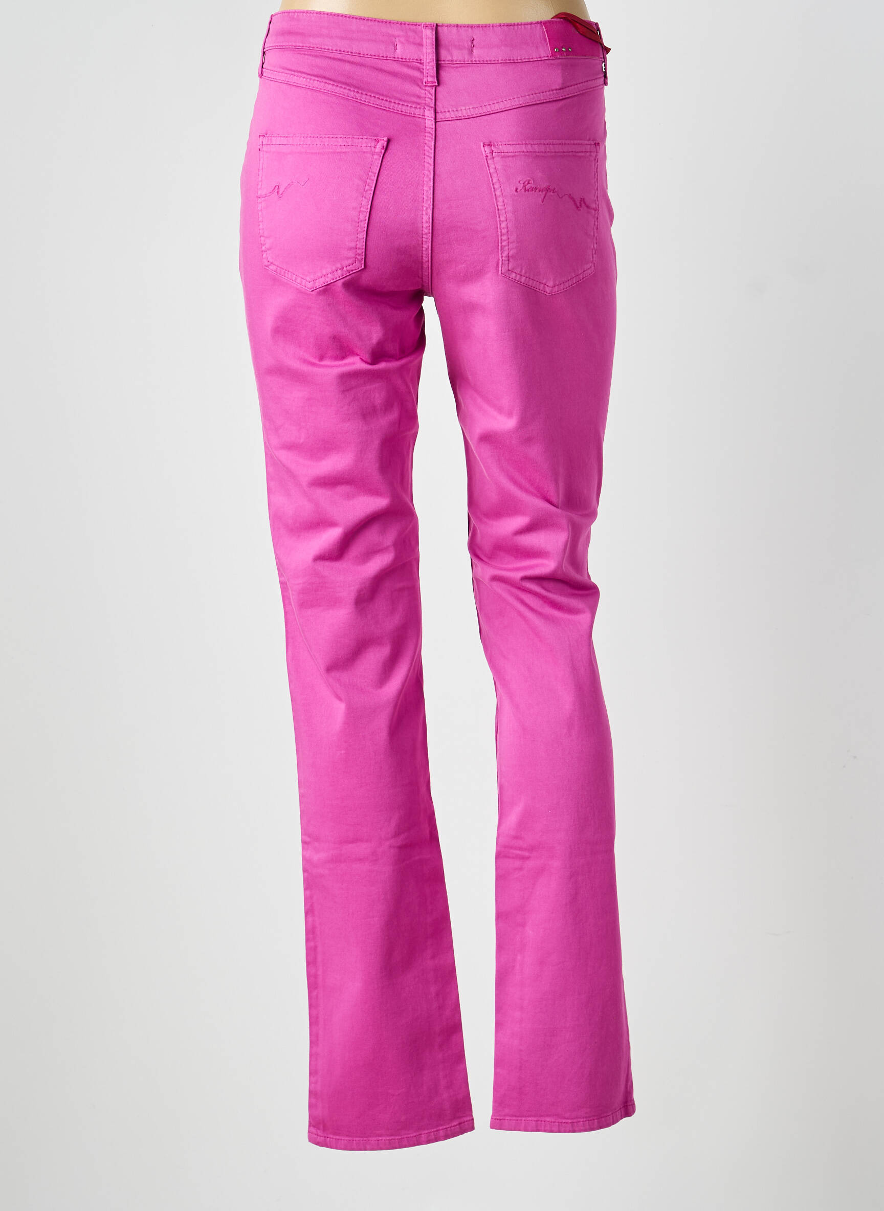 Pantalon droit stretch taille normale rose KANOPE femme