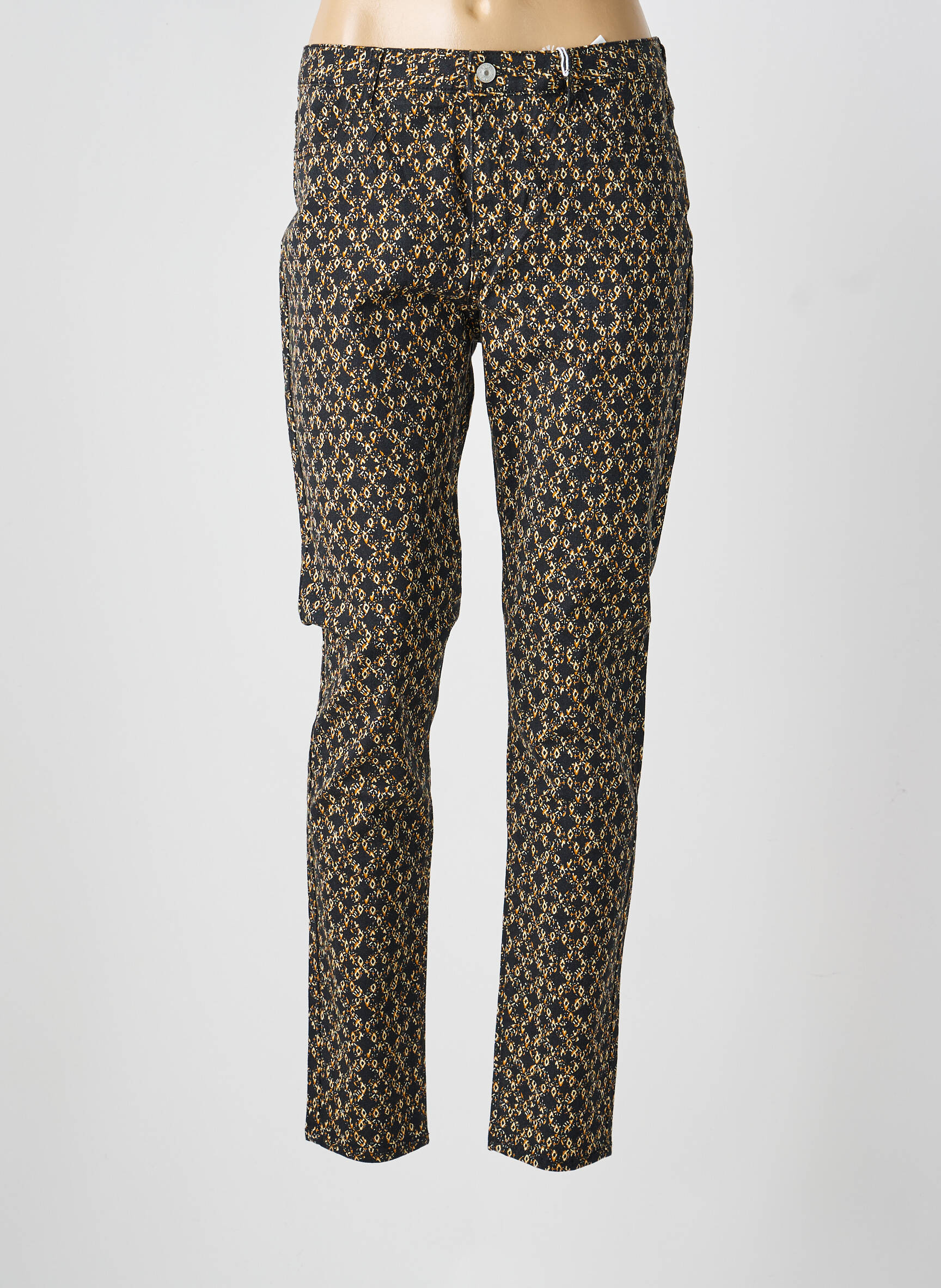 Pantalon slim tissage popeline taille normale noir KANOPE femme