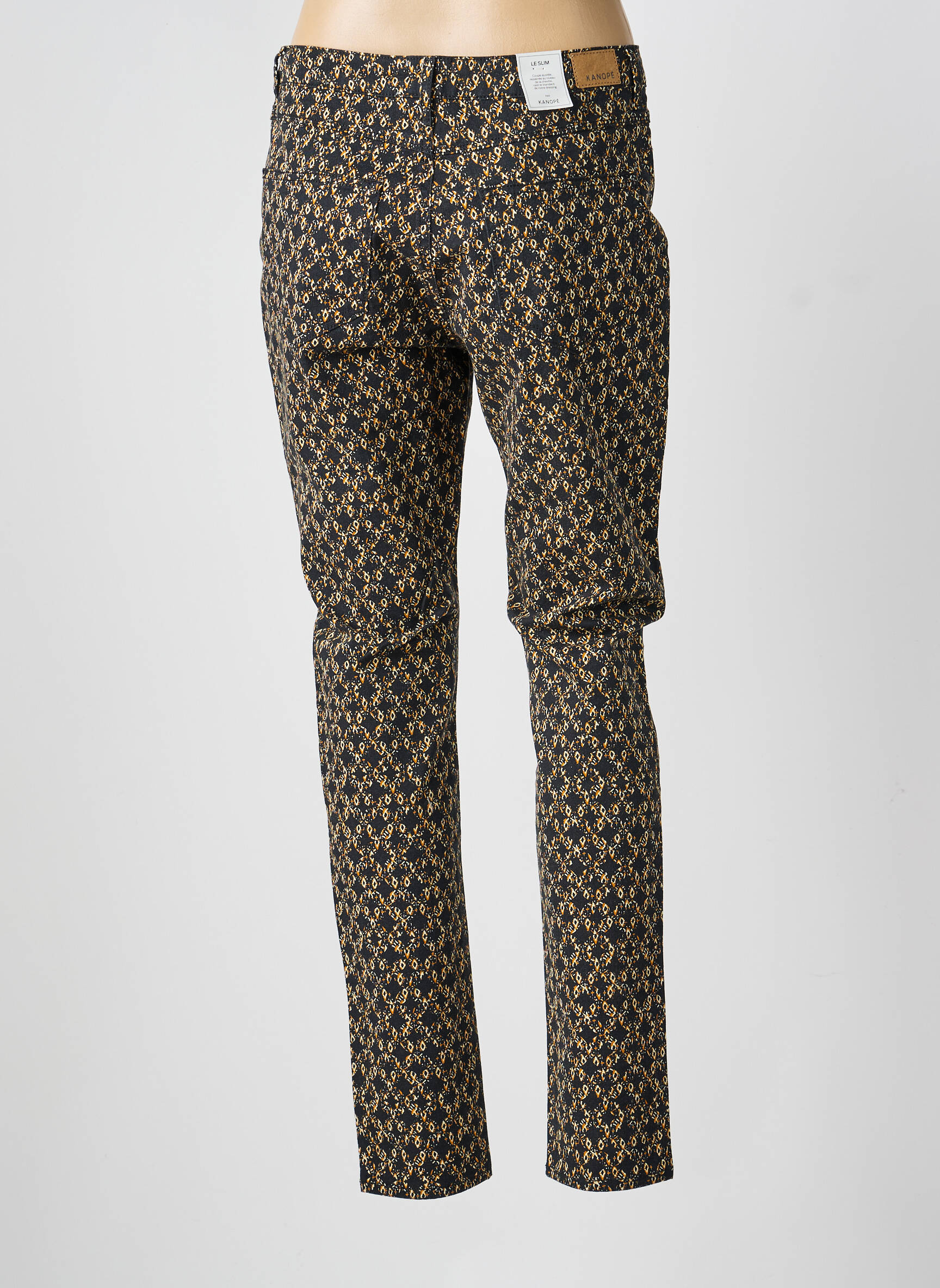 Pantalon slim tissage popeline taille normale noir KANOPE femme