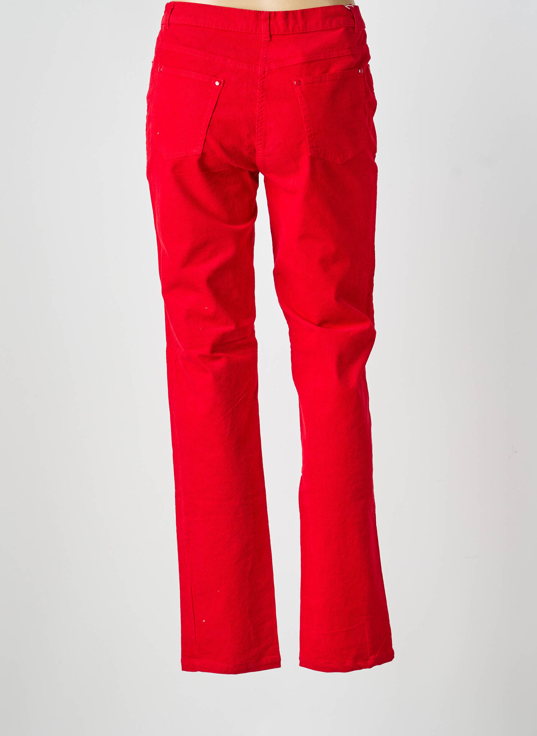 Pantalon droit stretch taille normale rouge FREDA femme