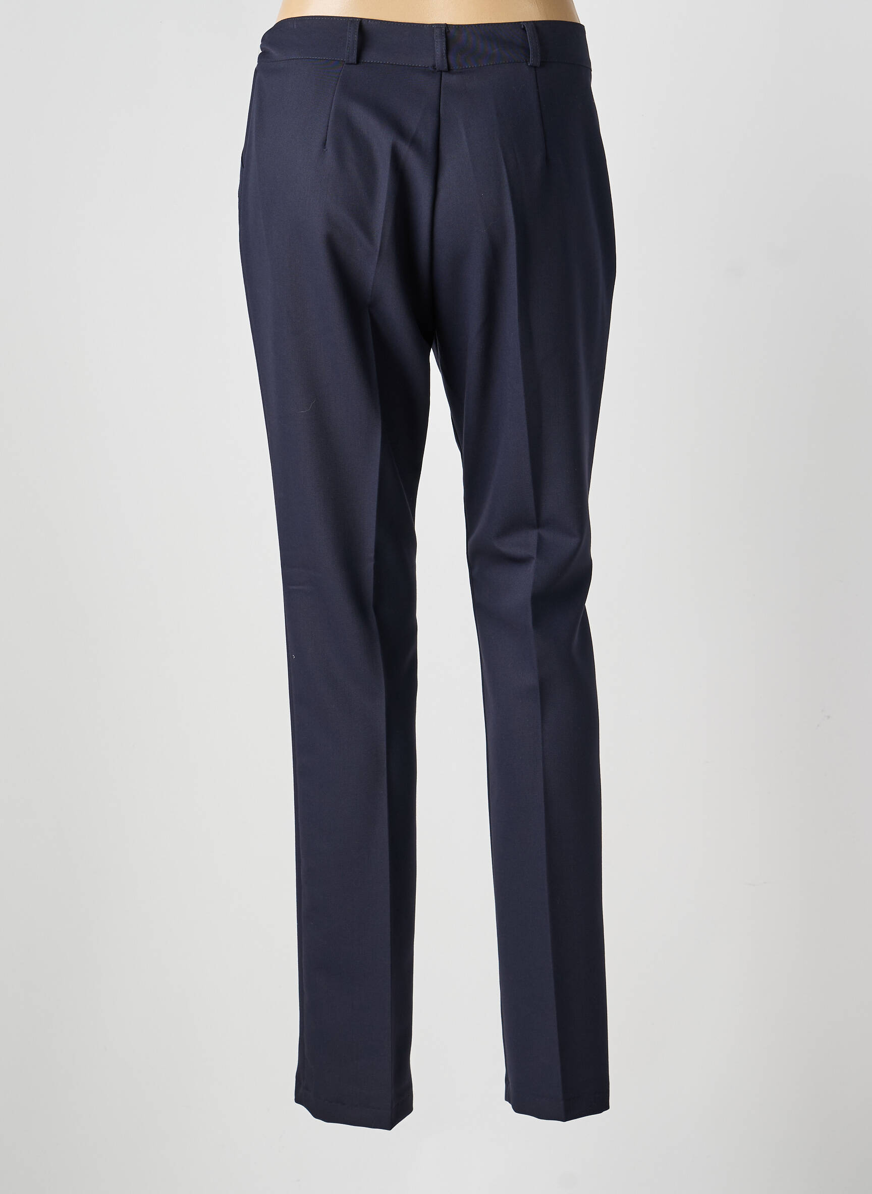 Pantalon droit tissage popeline taille normale bleu FEMMES JE VOUS AIME femme