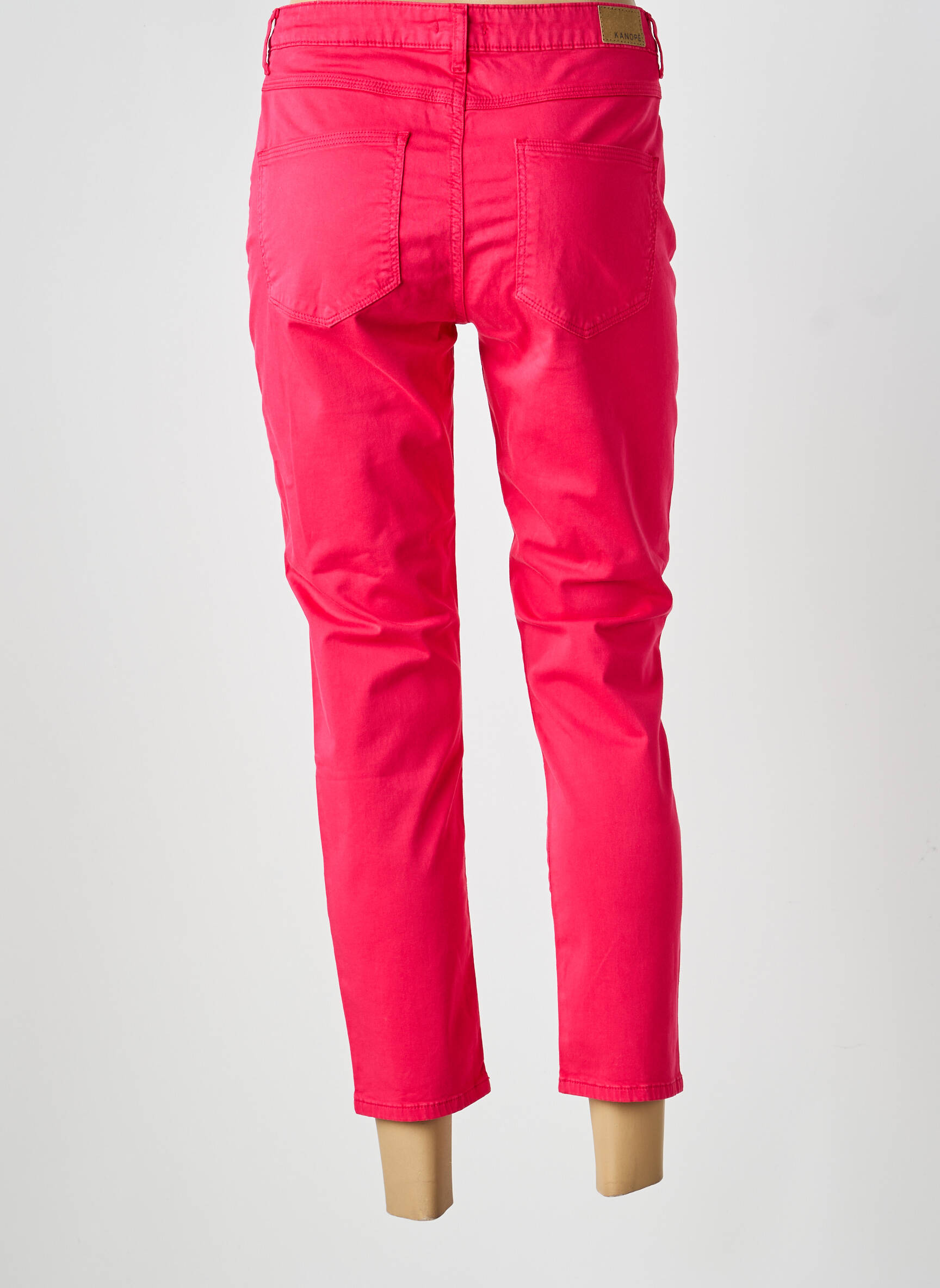 Pantalon 7/8 stretch taille normale rose KANOPE femme