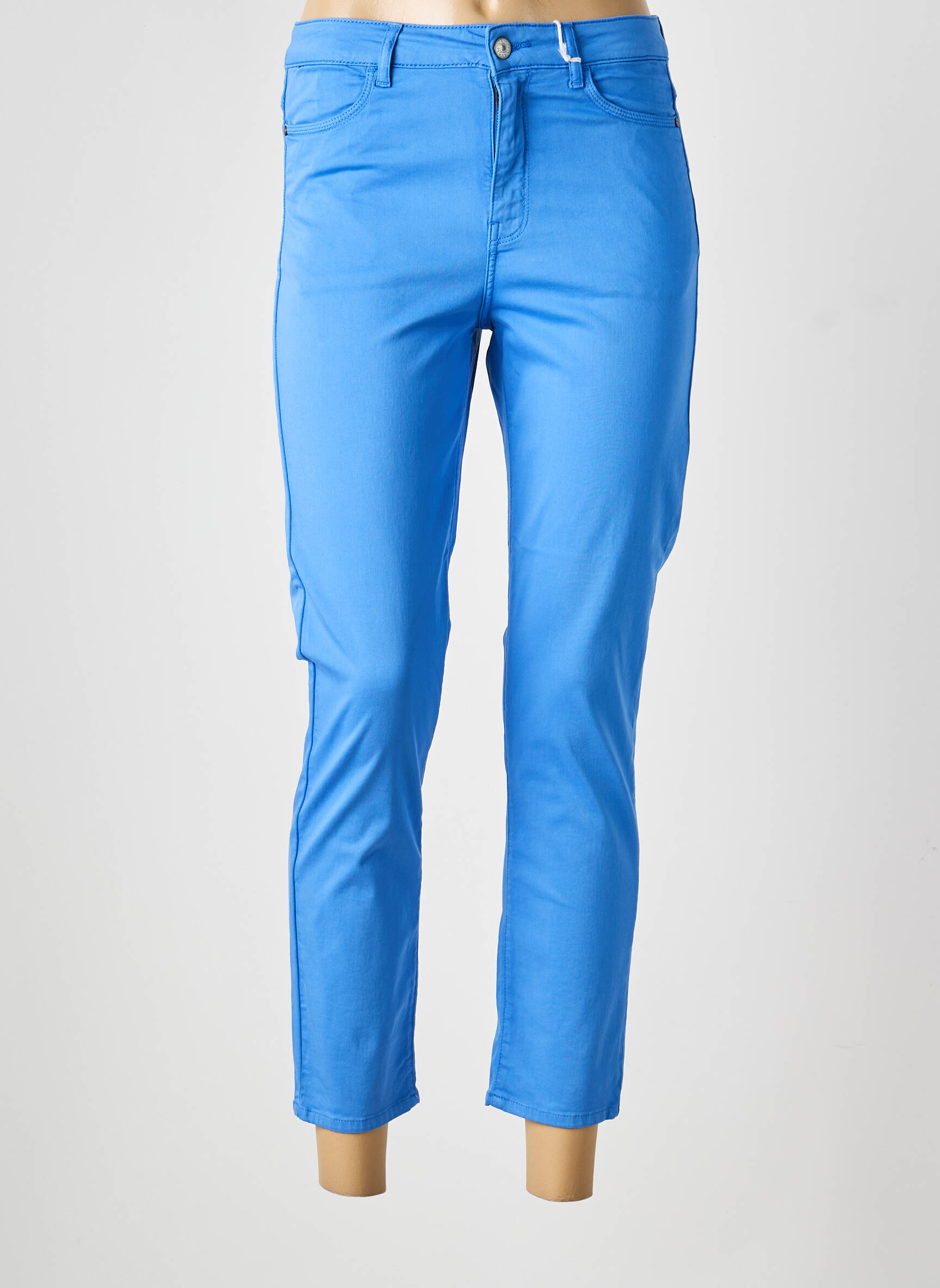 Pantalon 7/8 stretch taille normale bleu KANOPE femme