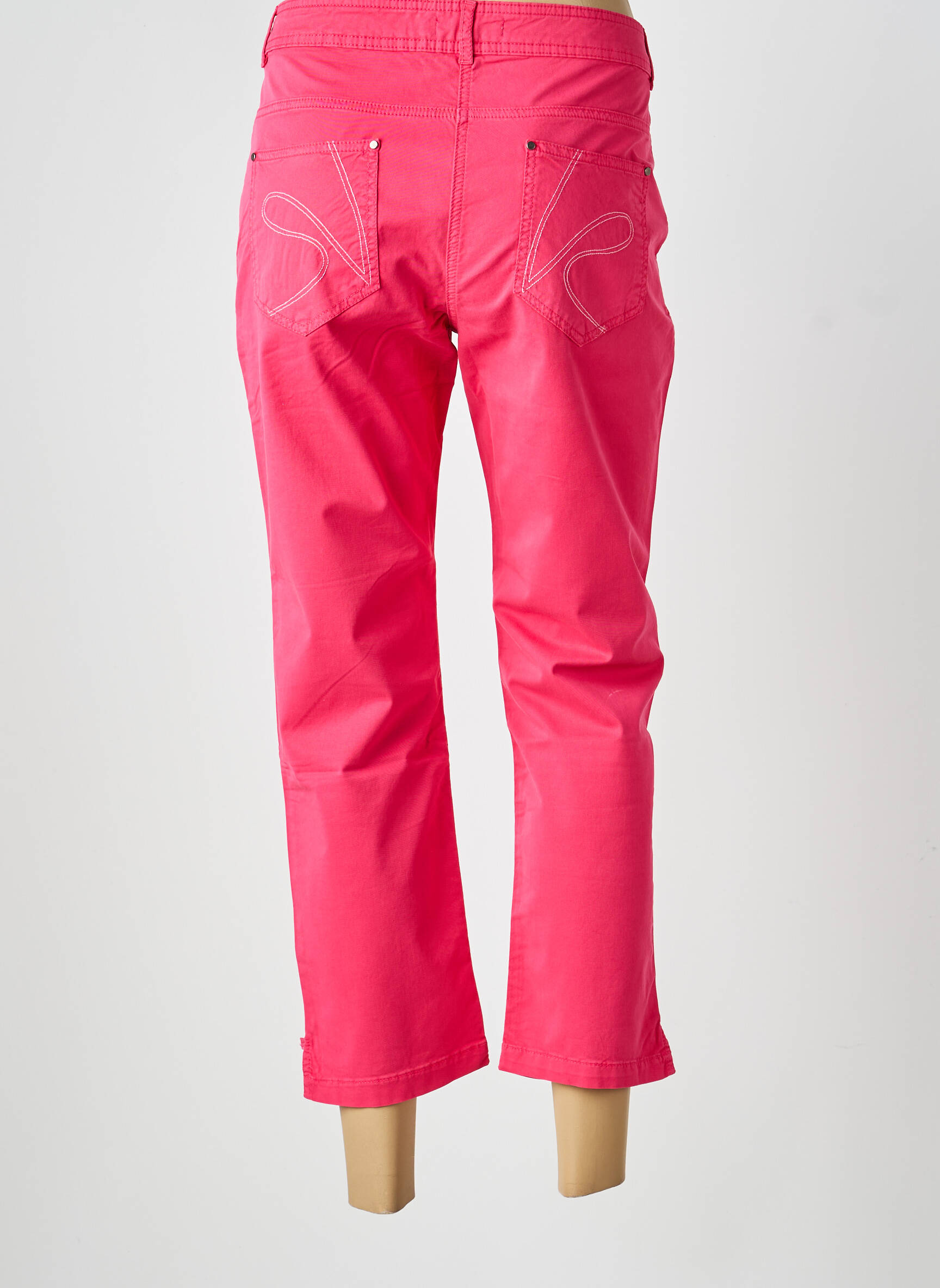 Pantalon 7/8 stretch taille normale rose CONCEPT K femme