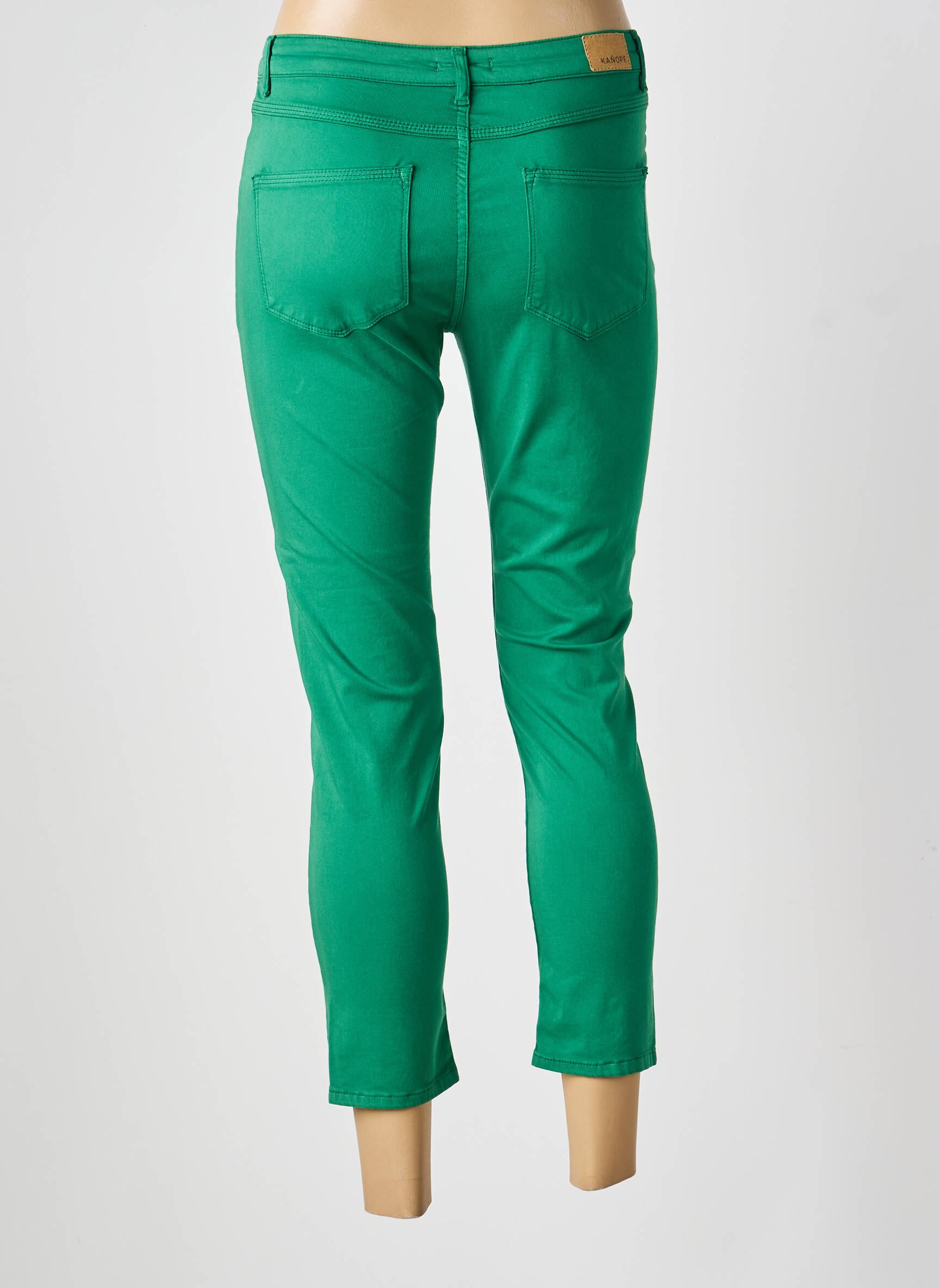 Pantalon 7/8 stretch taille normale vert KANOPE femme