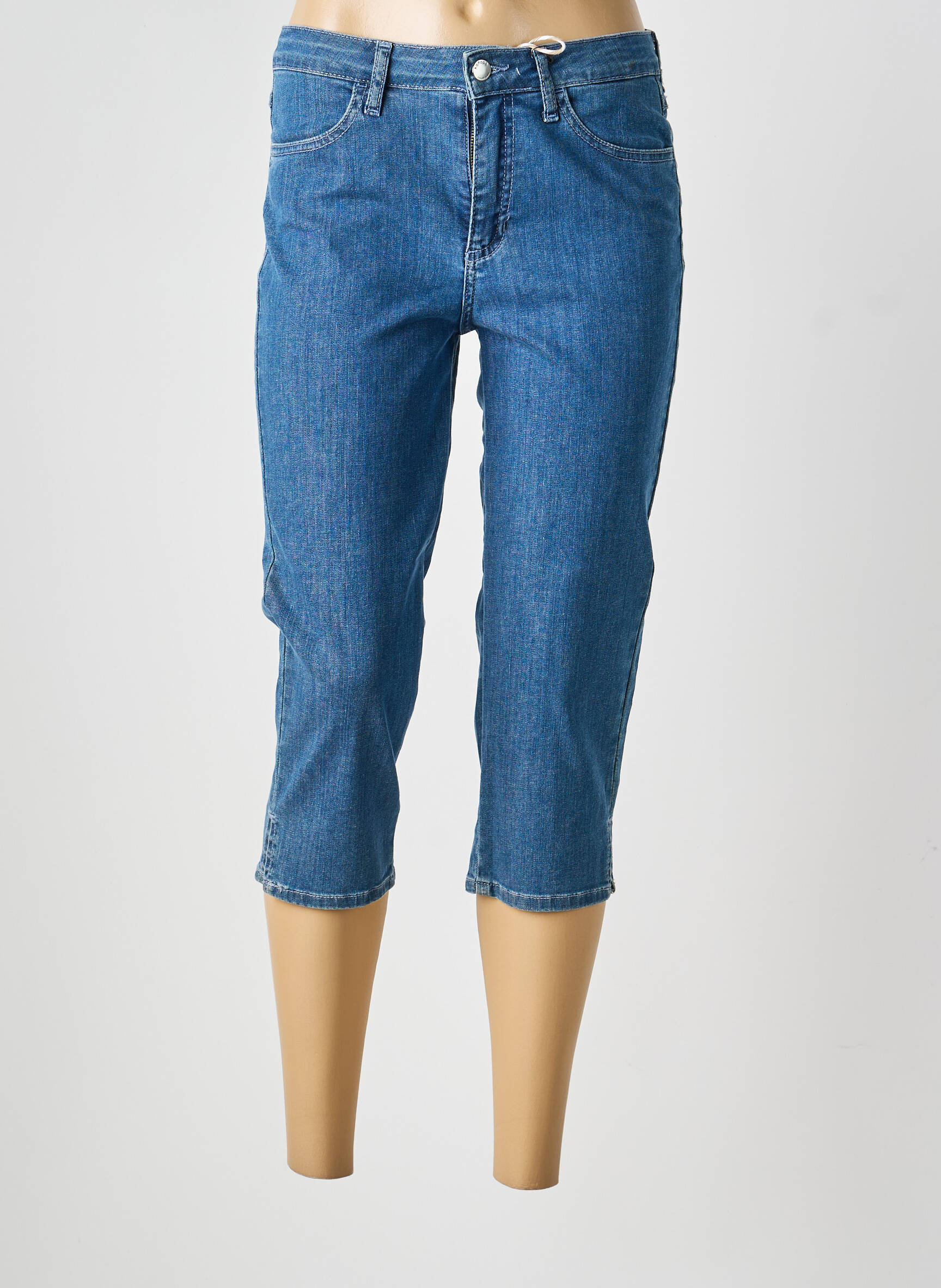 Pantacourt stretch taille normale bleu KANOPE femme