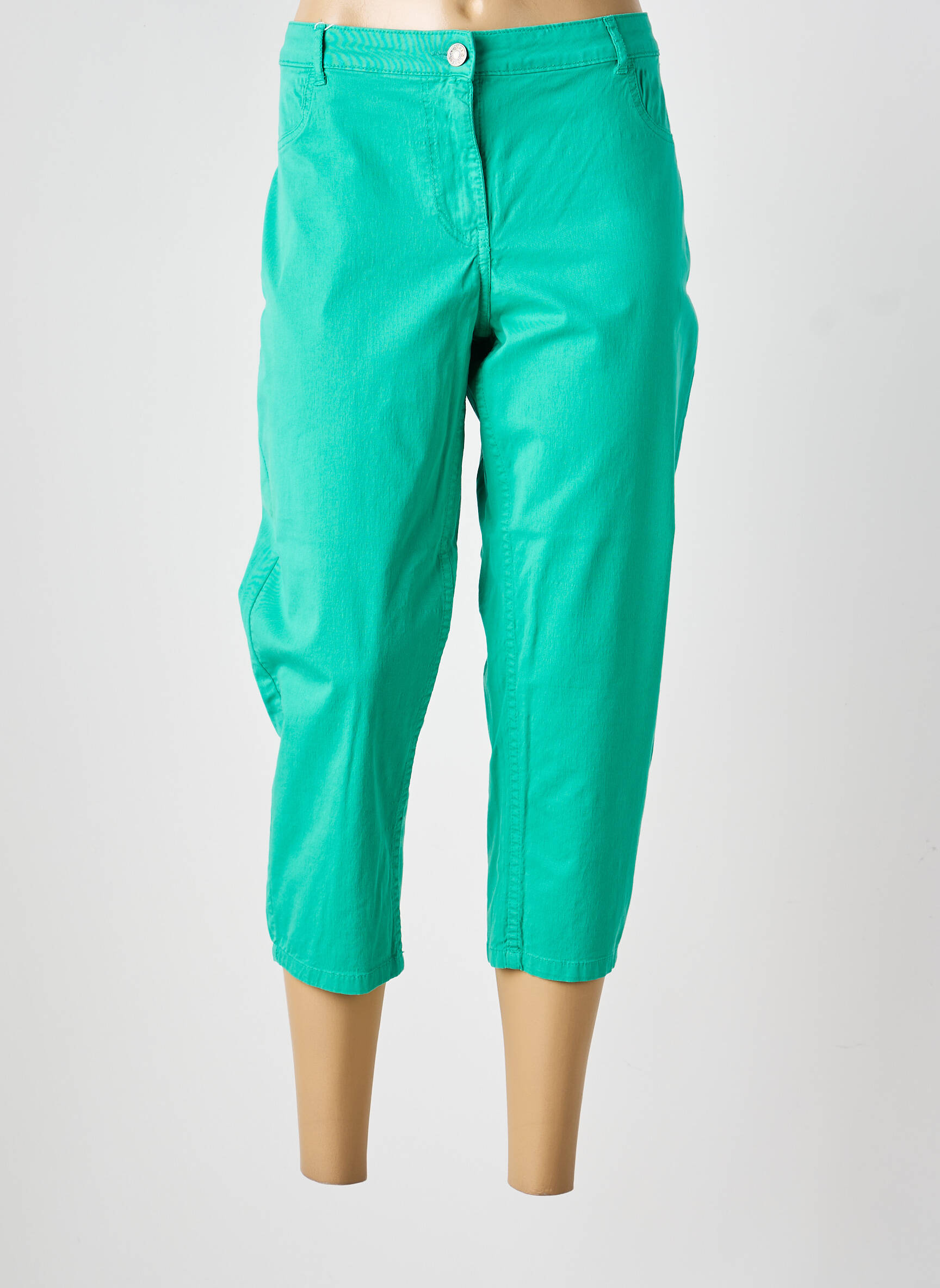 Pantacourt stretch taille normale vert AGATHE & LOUISE femme