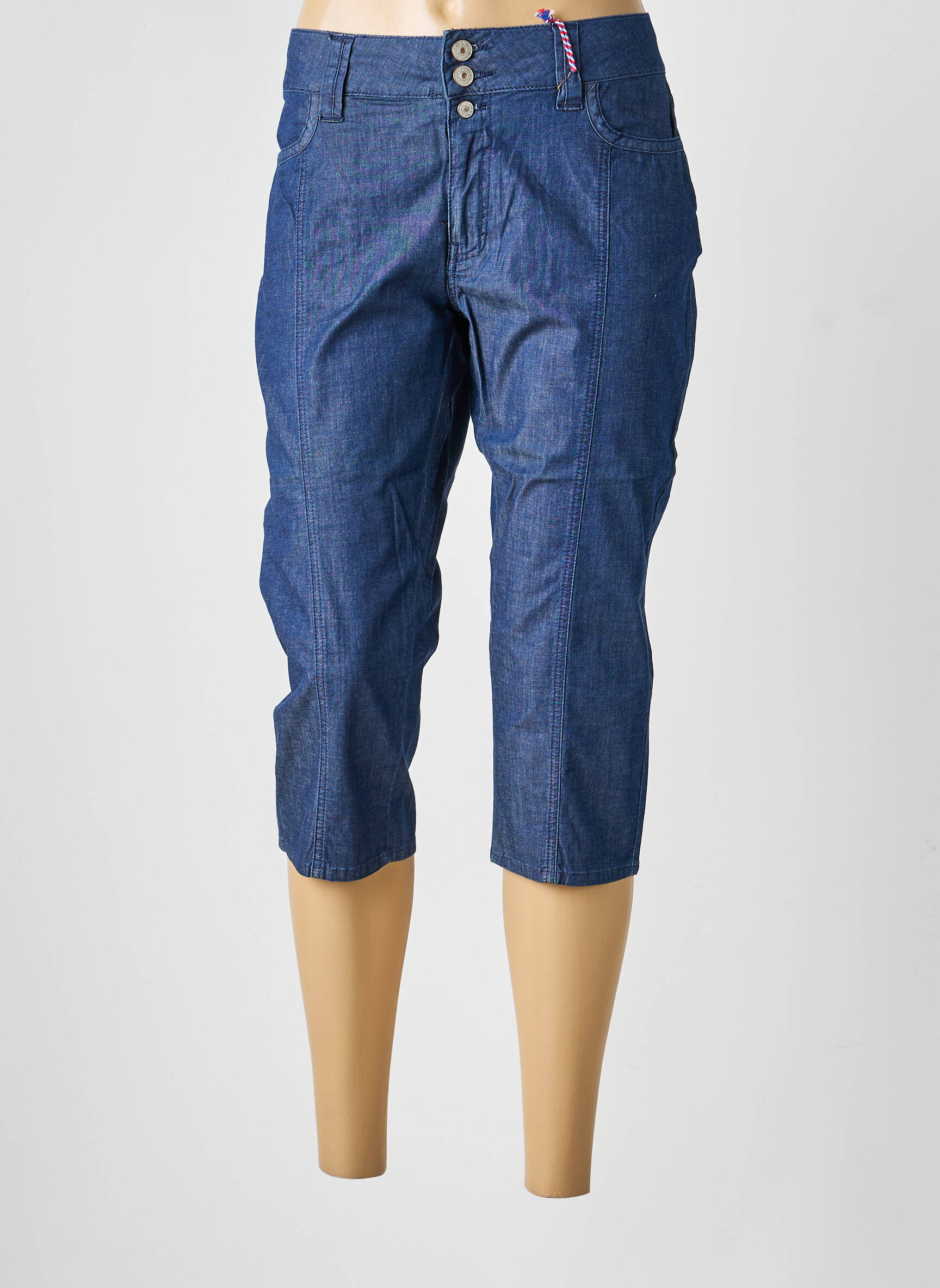 Pantacourt stretch taille normale bleu KANOPE femme