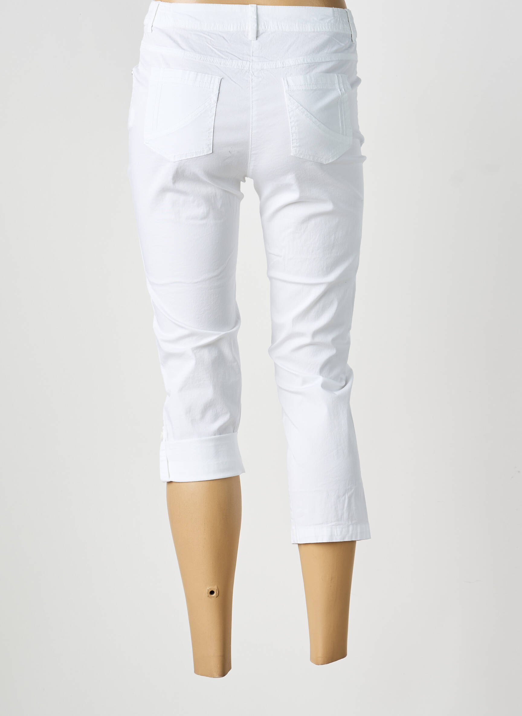 Pantacourt stretch taille normale blanc AGATHE & LOUISE femme