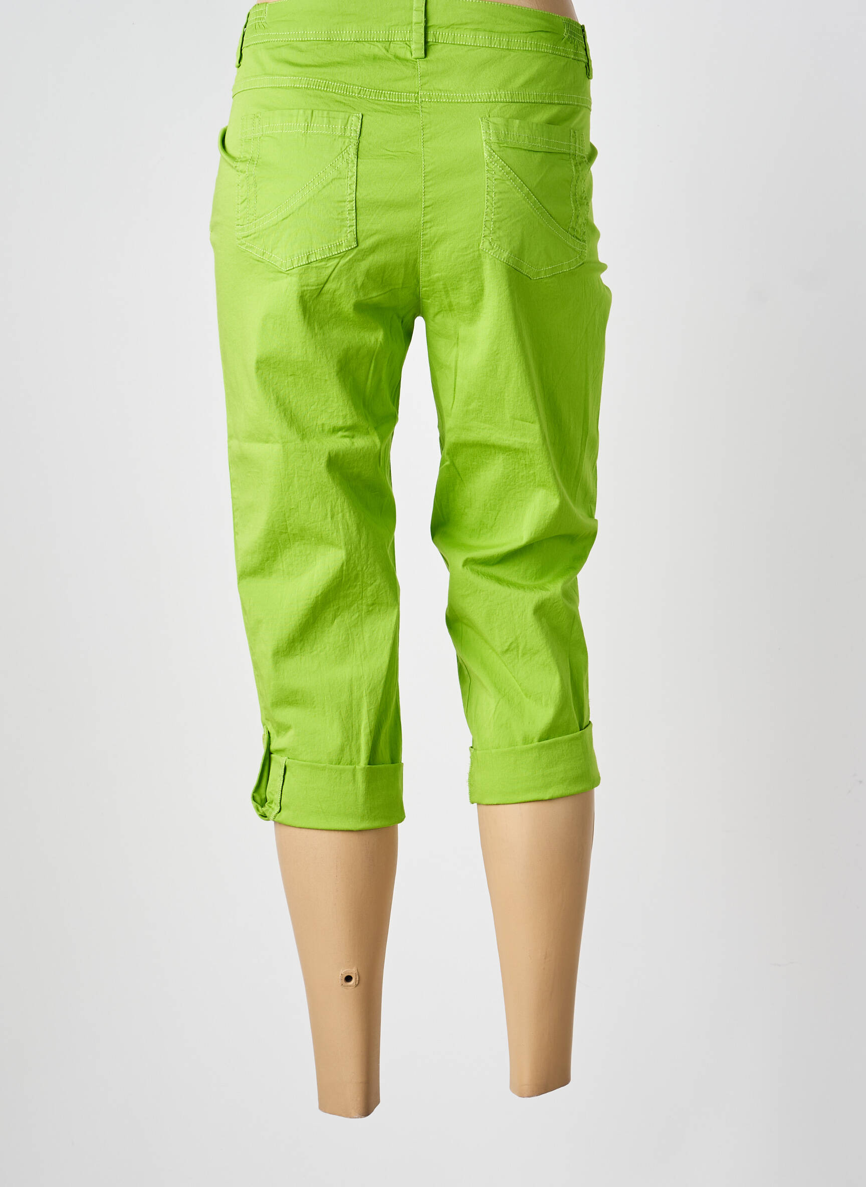 Pantacourt stretch taille normale vert AGATHE & LOUISE femme