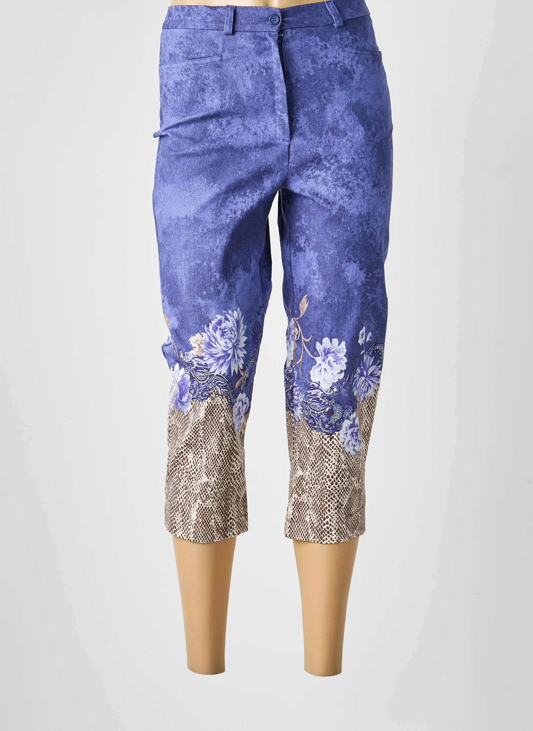 Pantacourt coupe droite taille normale bleu ROSA ROSAM femme