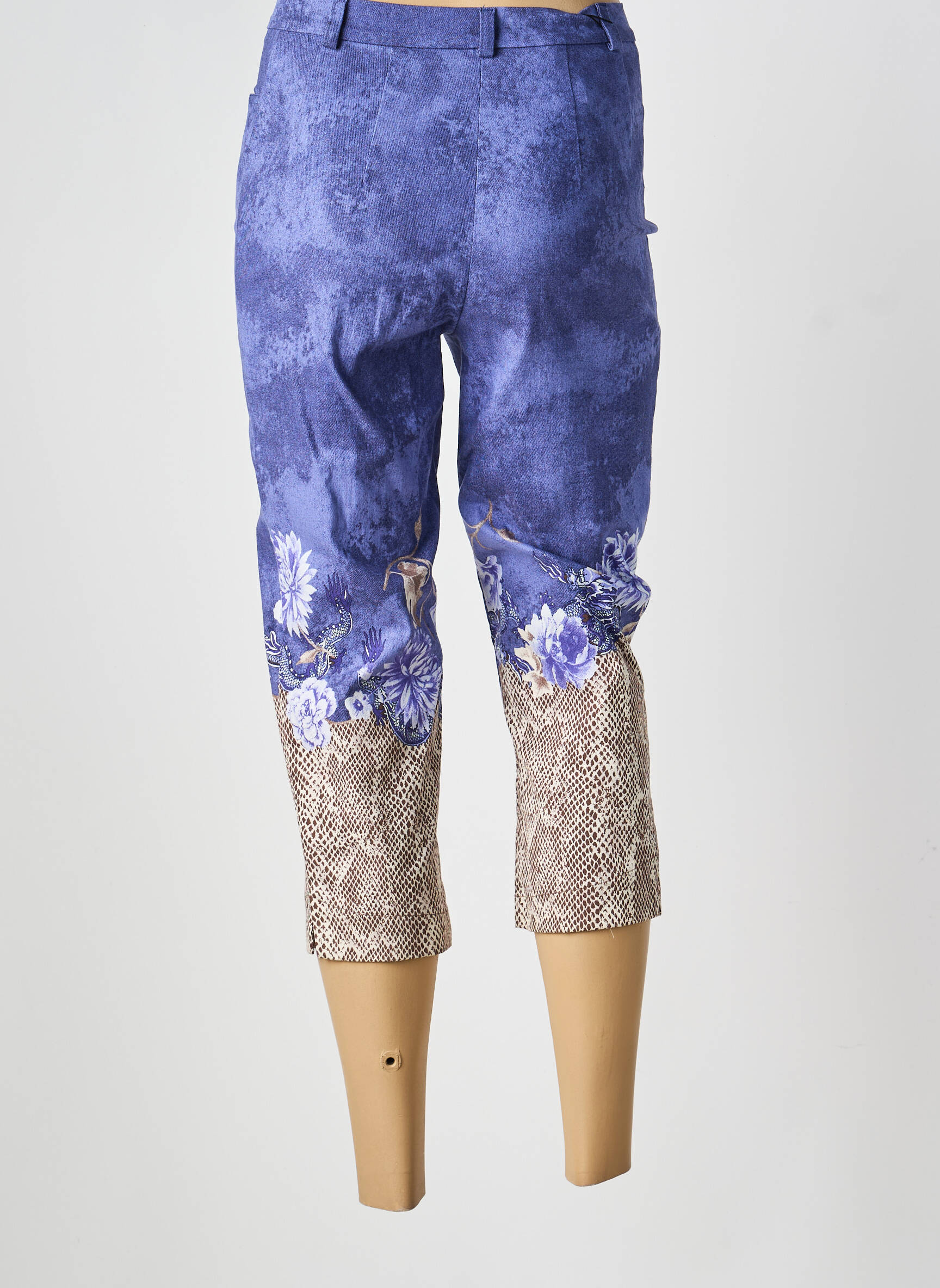 Pantacourt coupe droite taille normale bleu ROSA ROSAM femme