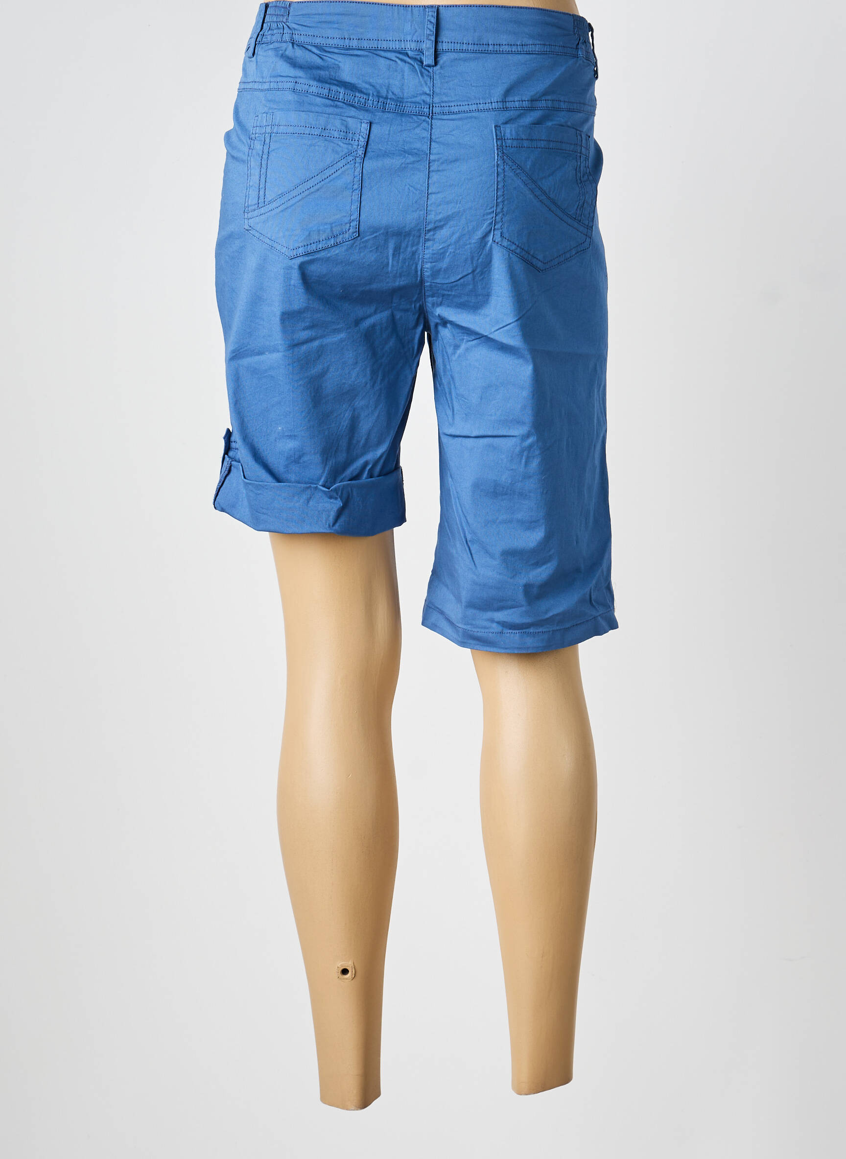 Bermuda tissage popeline taille normale bleu AGATHE & LOUISE femme