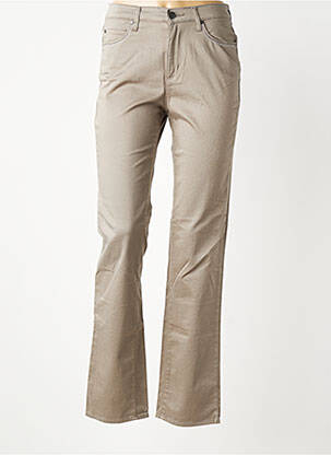 Pantalon droit stretch taille normale beige KANOPE femme