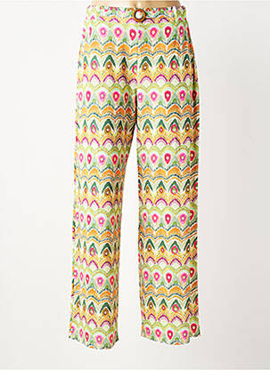 Pantalon droit stretch taille normale vert TINTA femme