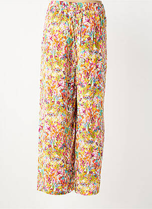 Pantalon large tissage popeline taille normale jaune AGATHE & LOUISE femme