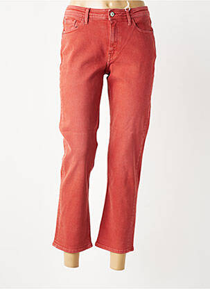 Jeans coupe droite stretch taille normale rouge KANOPE femme