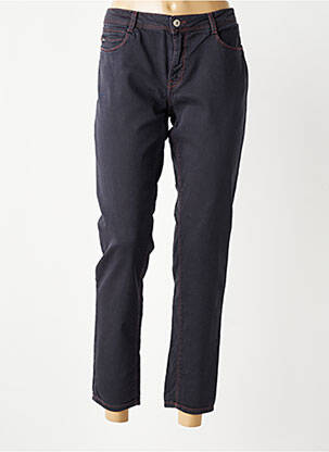 Pantalon droit stretch taille normale bleu KANOPE femme