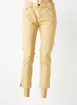 Pantalon 7/8 stretch taille normale beige KALISSON femme