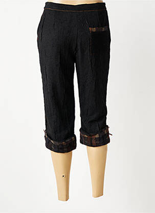 Pantacourt coupe droite taille normale noir FILLE DES SABLES femme
