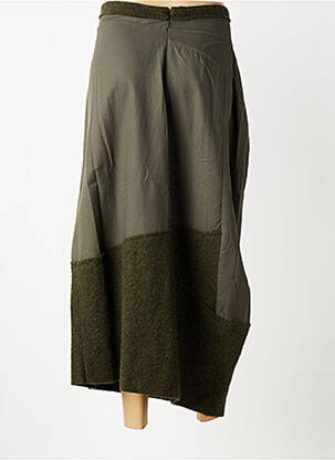 Jupe longue fermeture zippée au dos vert FILLE DES SABLES femme