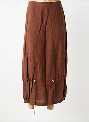 Jupe longue fermeture zippée au dos marron ROSA ROSAM femme