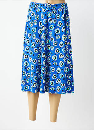 Jupe mi-longue stretch bleu SURKANA femme