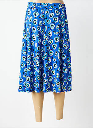 Jupe mi-longue stretch bleu SURKANA femme