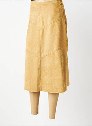 Jupe mi-longue coupe droite beige ANTONELLE femme