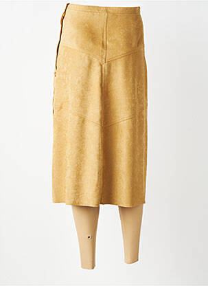Jupe mi-longue coupe droite beige ANTONELLE femme